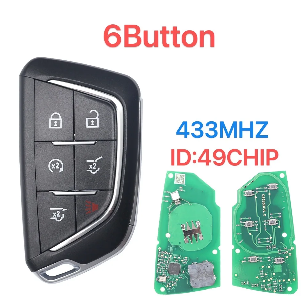 

Умный дистанционный ключ Leo World для Cadillac CT4 CT5 Escalade Chevrolet Corvette C8 FCC: YG0G20TB1 433 МГц ID: 49 чип.