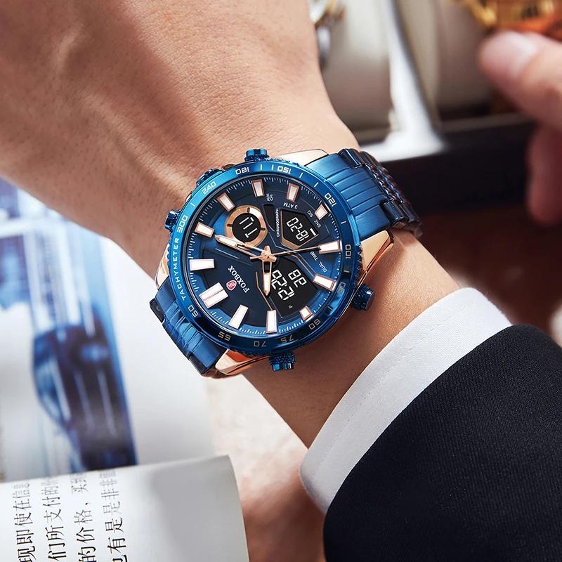 Часы LIGE мужские наручные кварцевые роскошные Брендовые спортивные