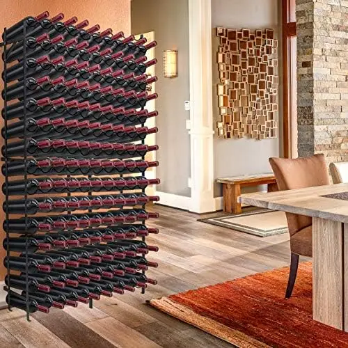 

Отдельная напольная стойка-вешалка для хранения 150 бутылок вашего любимого вина-вместительное элегантное хранение вина для любого бара, вина