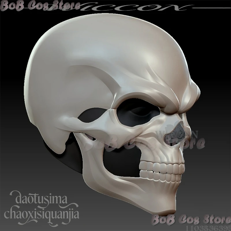 Фото 3D-маска-шлем из полимолочной кислоты для косплея на Хэллоуин: панк-стиль, ужас, призрак, скелет, череп №5