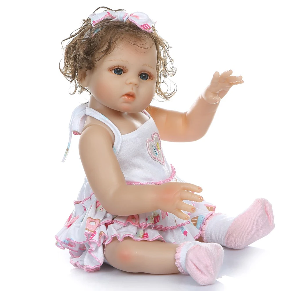 

48cm Full Body Soft Silicone Reborn Doll Toddler Princess Girl Doll Soft Touch Realistic Newborn Lifelike Baby Doll Toy Gift
