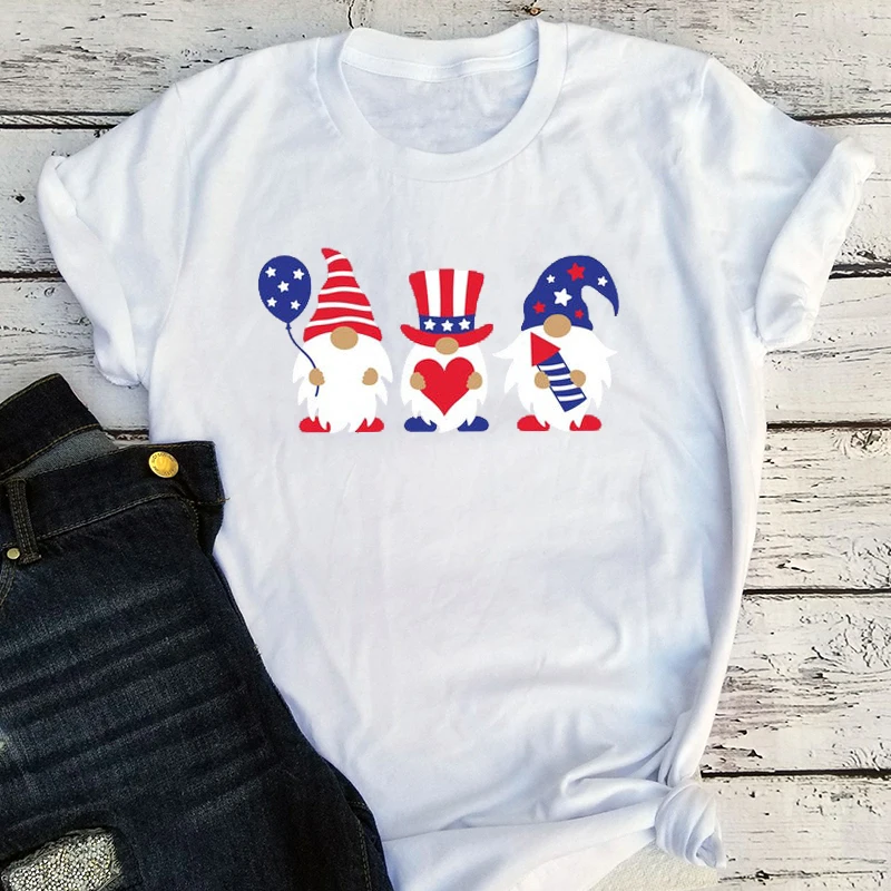 

4th of July Shirt American Flag Lips Freedom Tshirt Fourth of July Graphic Tees Women Patriotic Independence Day Clothes L