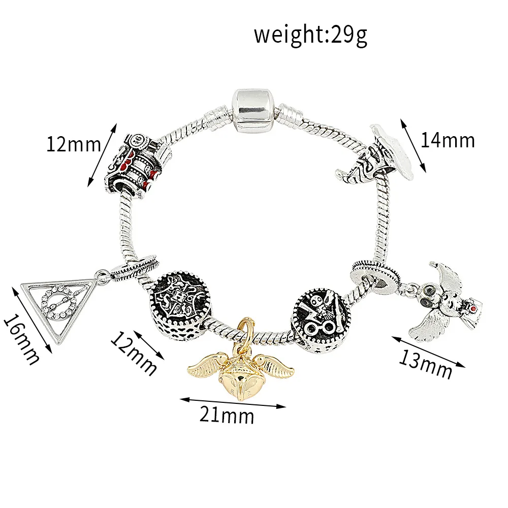 Браслет из фильма Гаррис трендовый Поттер золотой снитч металлический значок