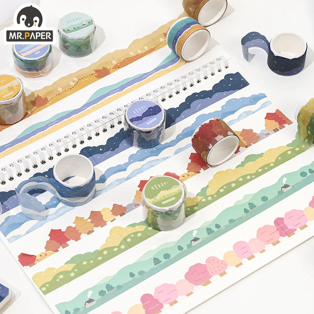 

Mr.paper 8 видов конструкций Washi лента Kawaii для скрапбукинга, журнал, декоративная книга для рук, канцелярские принадлежности
