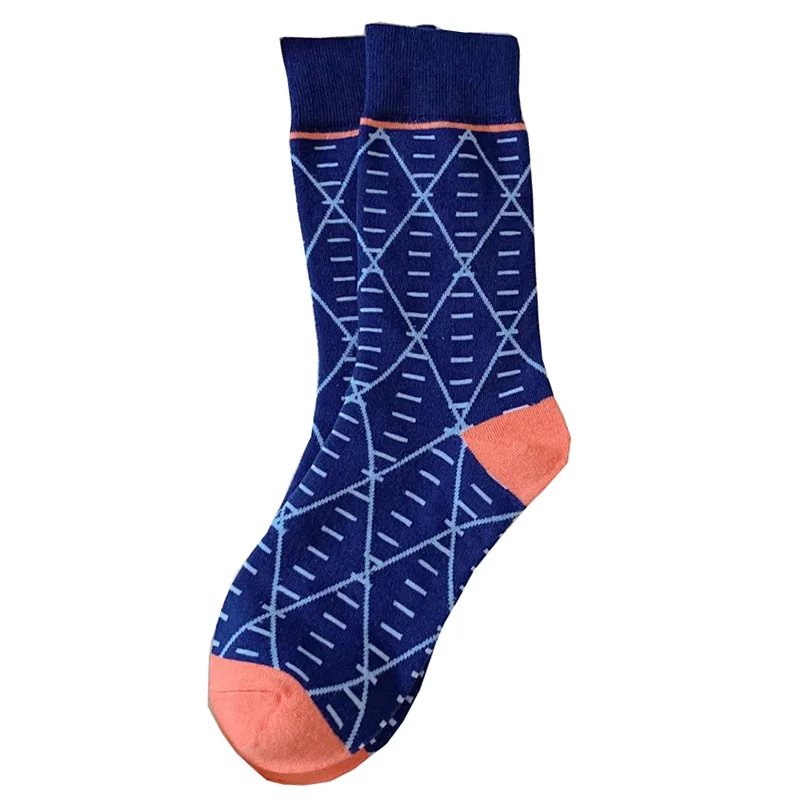 4 Pairs Girl Style Harajuku Fashion Socks Women Geometric Patterns Winter Long Socks Cotton Comfortable Cute Lingge Print Socken