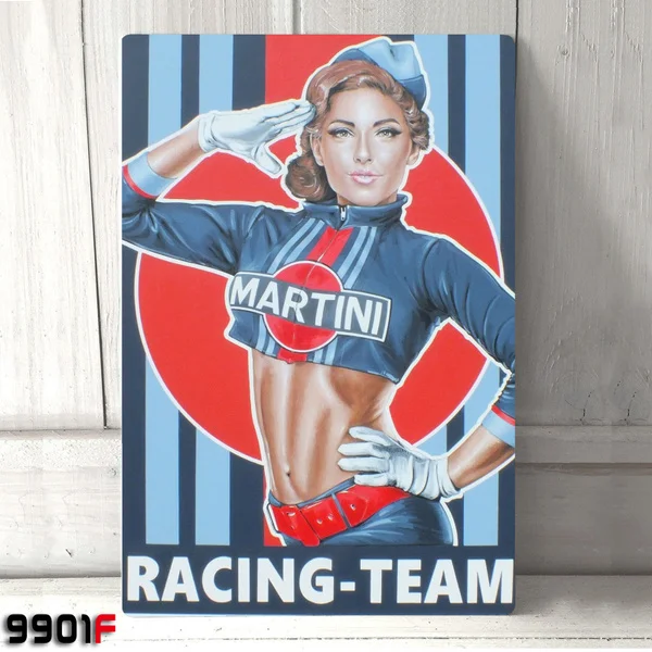 Martini Racing Team Pin Up Girl металлическая жестяная вывеска винтажный Ретро Настенный