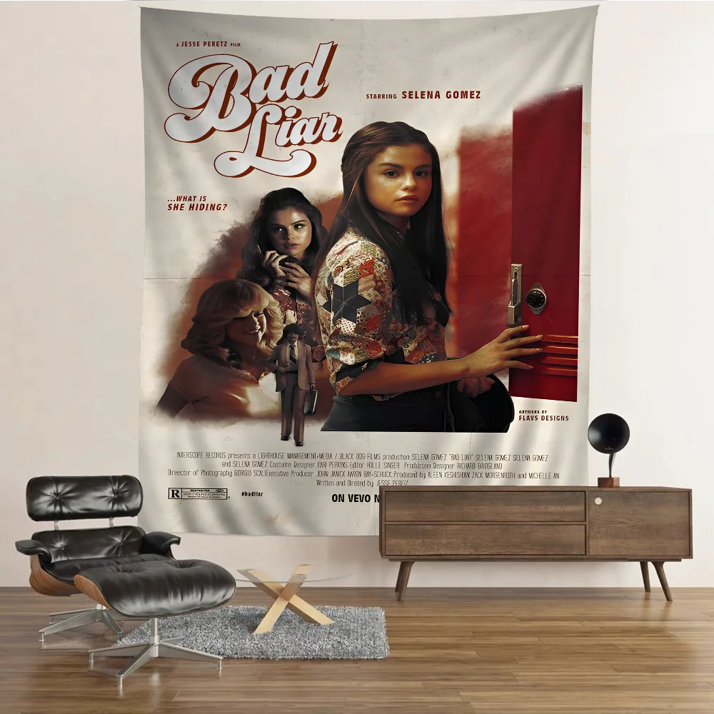 S-Selena G-Gomez Cartoon Tapestry For Living Room Home Dorm Decor INS