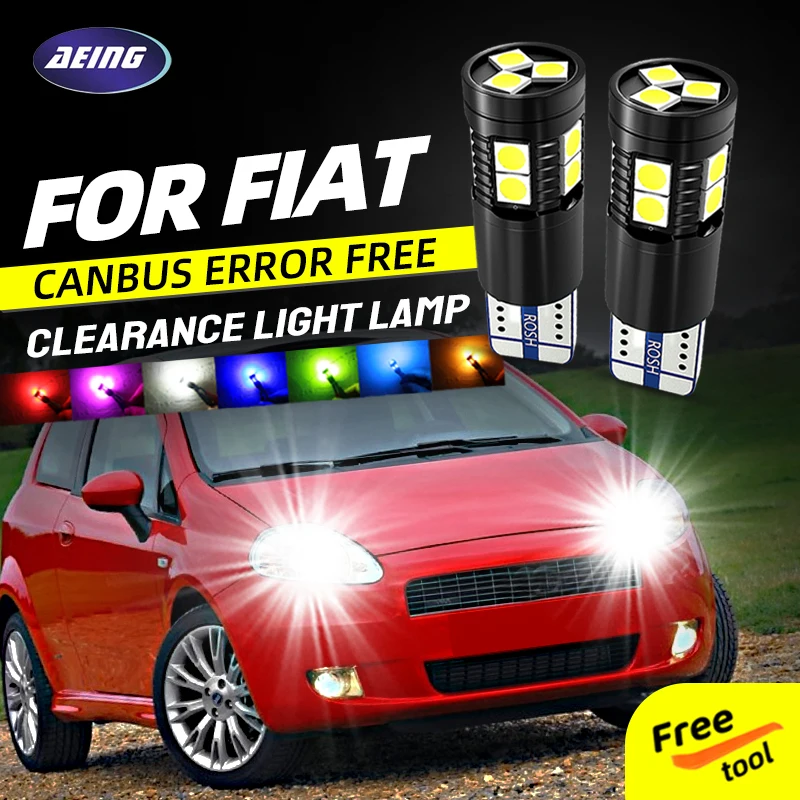 

2pcs T10 LED Clearance Lights Bulbs W5W No Error For Fiat Punto Sedici Siena Barchetta Brava Doblo Fullback Linea Marea Multipla