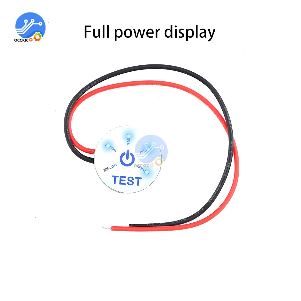 

1S 2S 3S 4S 5S 6S 12V Lead Acid Lithium Iron Phosphate Battery Power Display Panel Round Battery With Under Voltage Indicator