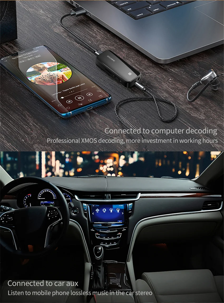 Bluetooth 5 0 Aux адаптер беспроводной ключ NFC TF карта разъем 3 мм Громкая связь для ТВ ПК