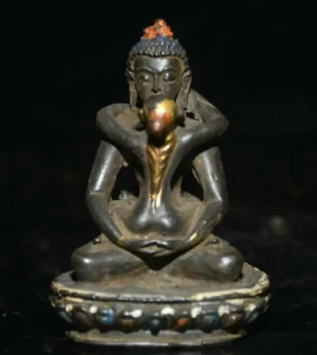 

2.4" Tibet bronze Shakyamuni Amitabha Buddha Sakyamuni Buddhist Buddhism statue