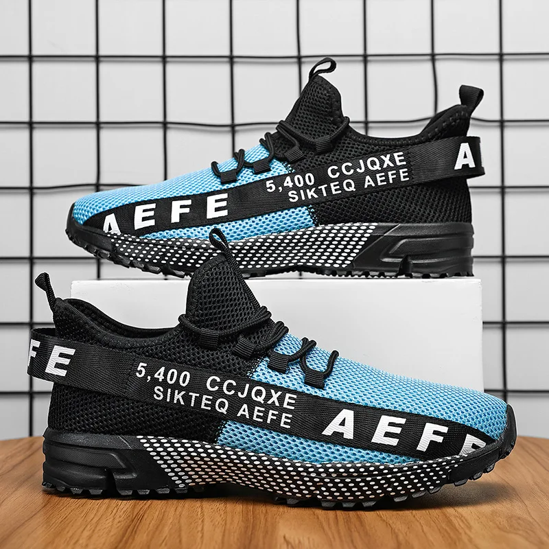 Men's Sneakers Fashion Lace-up Men's Sports Shoes Breathable Mesh Casual Sneakers For Male Summer Outdoor Running Shoes