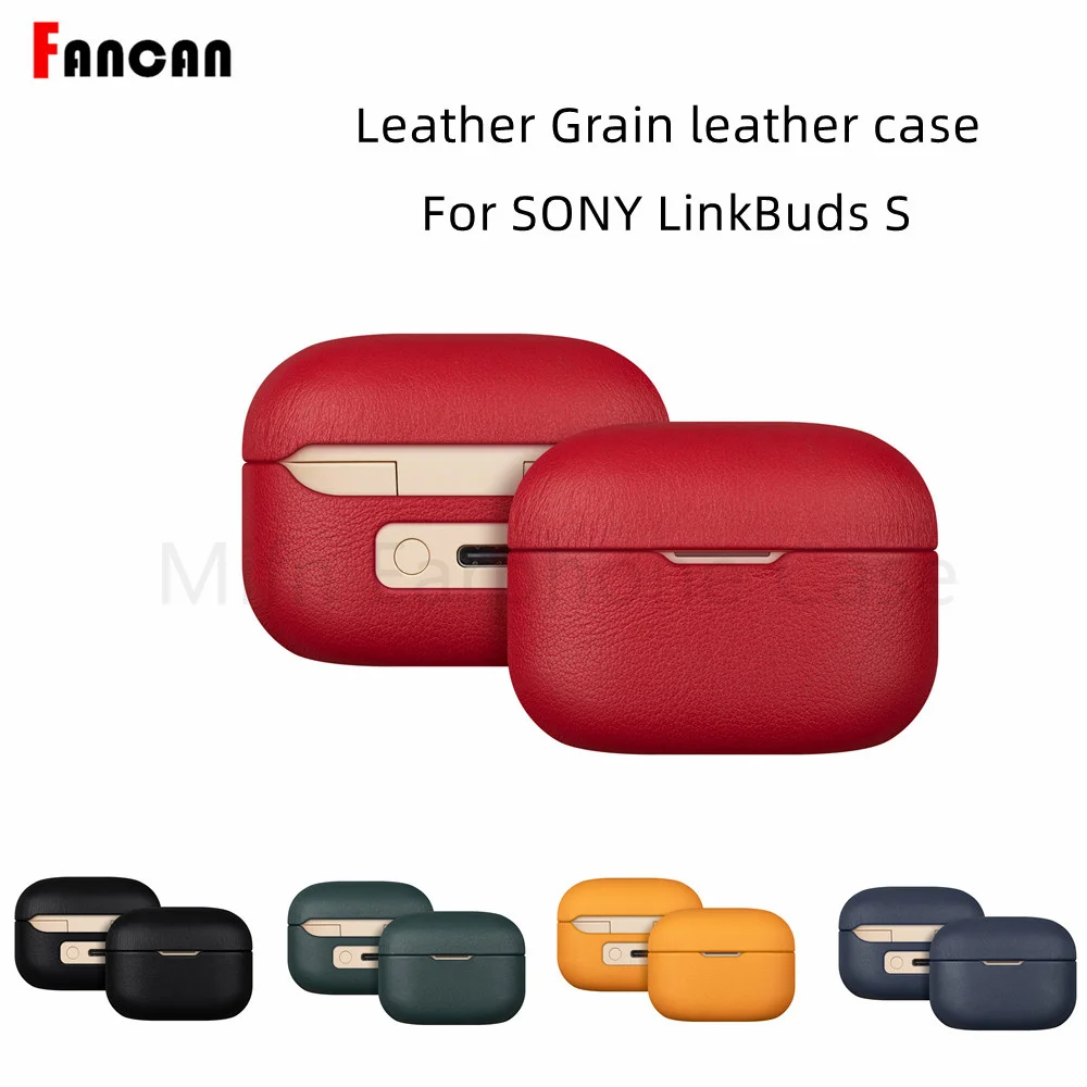 

Grain leather Earphone Case for SONY LinkBuds S luxury high quality leather drop protection cover for sony LinkBuds S case