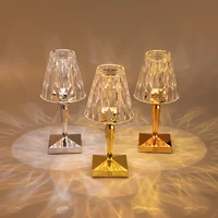 usb diamond led table lamp three color dimming charging touch night light dining table bar table bedroom bedside lamp