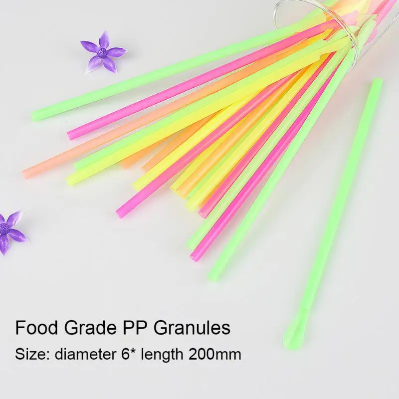 

100 Pcs Plastic Spoon Straws Drinking Straw Bar Pub Slush Straw For Birthday Celebration Party Supplies New Fast Delivery