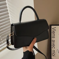 solid color flap square crossbody bags for women pu leather trendy wide strap designer handbags ladies luxury small shoulder bag