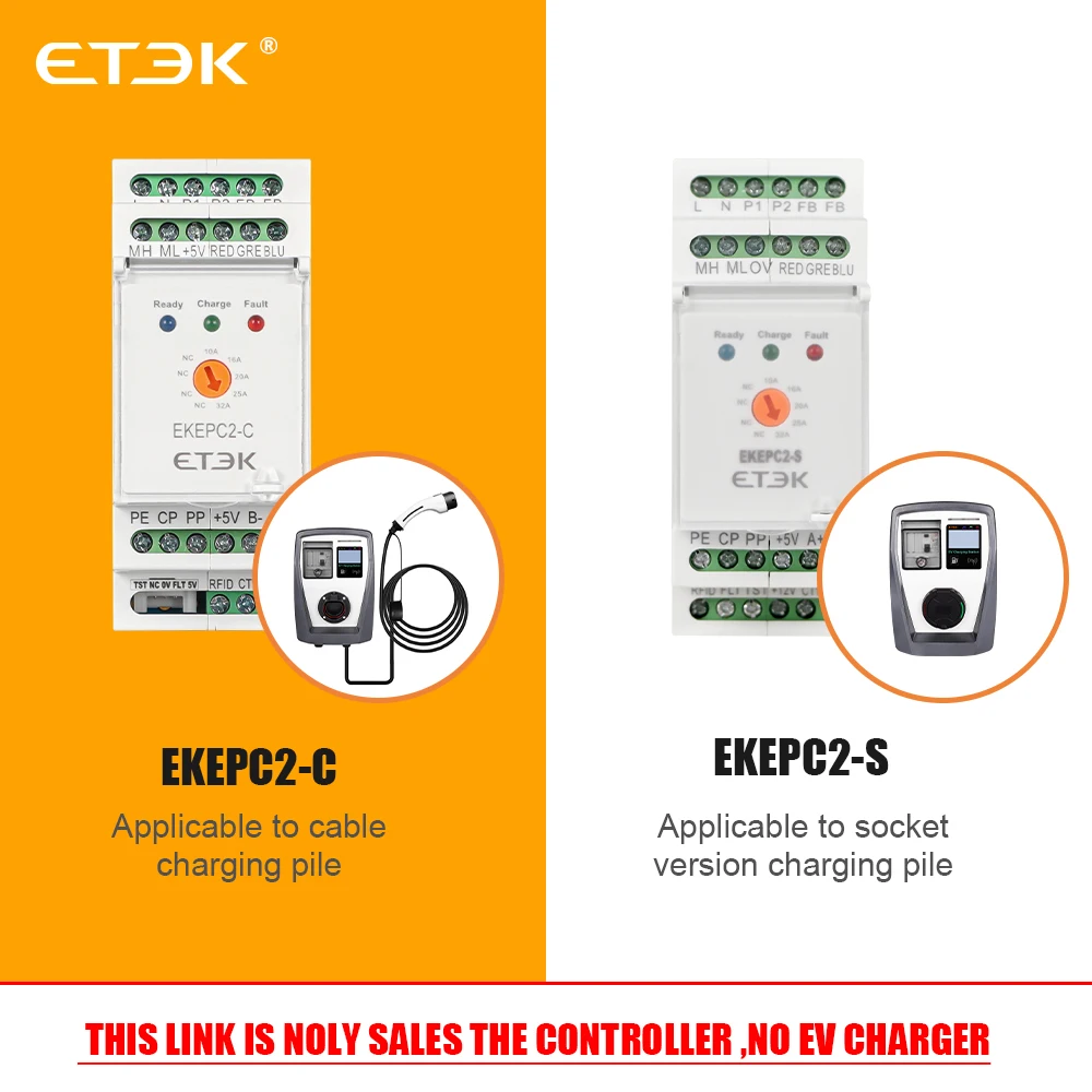 Фото Контроллер зарядной станции ETEK EKEPC2 для электромобилей, 32А, 240В переменного тока, с RCMU, LCD, DLB, CT и электронным протоколом №4