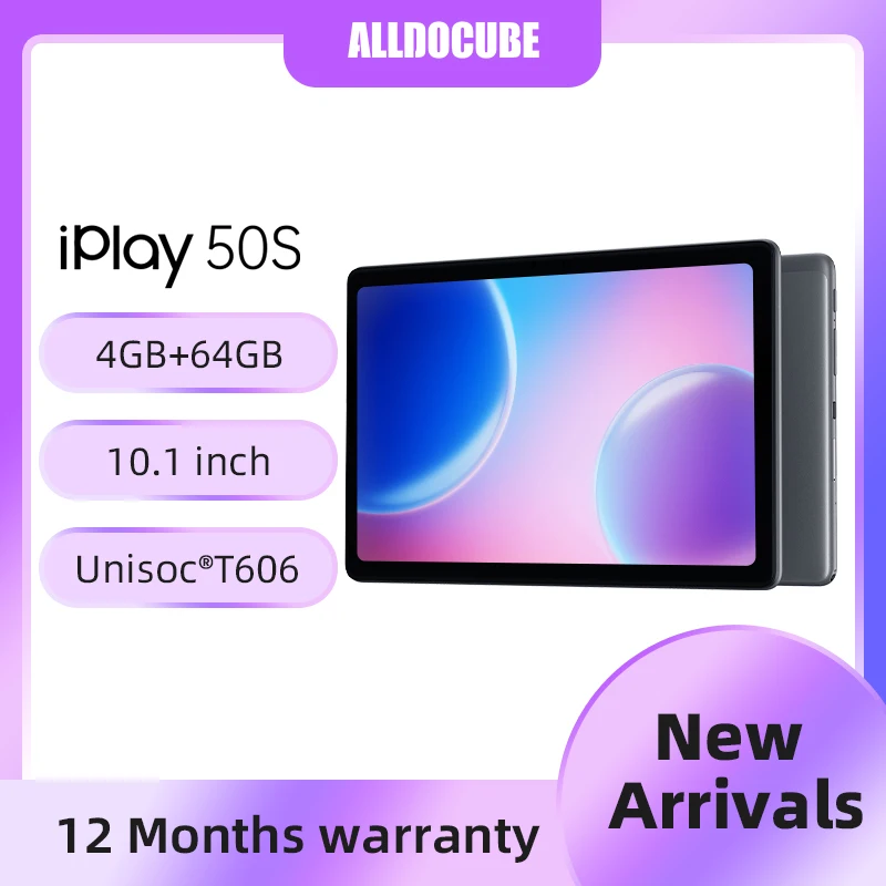 

Alldocube iplay 50S планшет 10,1 ''Tiger T606 чип Android 12 Pad 4 ГБ ОЗУ 64 Гб ПЗУ 4G LTE Phonecall google iPlay 50S 6000mA