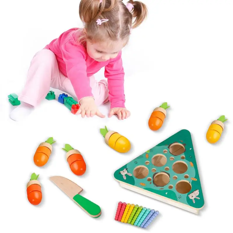 

Carrot Harvest Toy Montessori Toys Montessori STEM Learning And Fine Motor Skills Development Fun Educational Worm Catching Toy