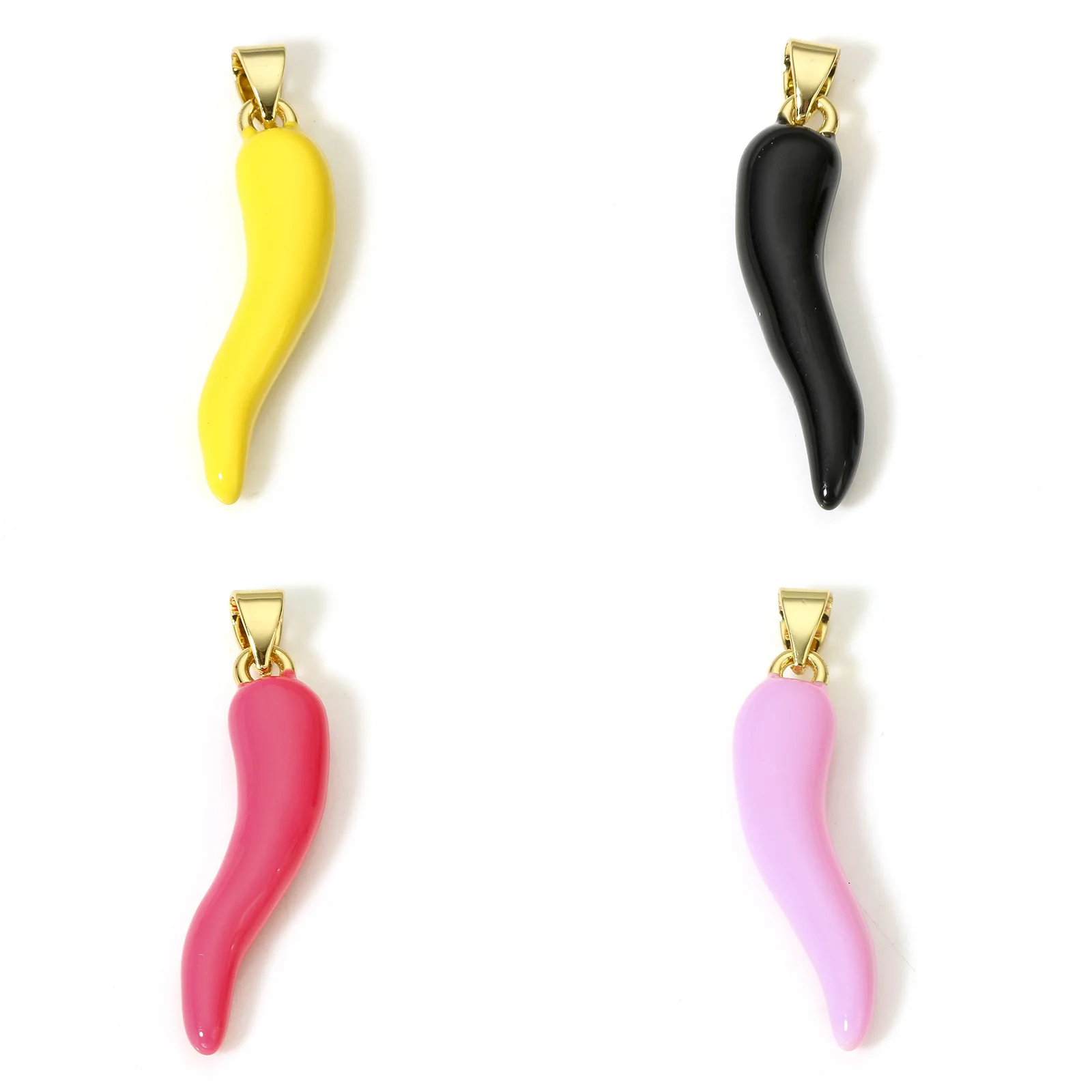 1 шт. латунные подвески разноцветные растения эмаль Чили 3D кулон золотой цвет DIY