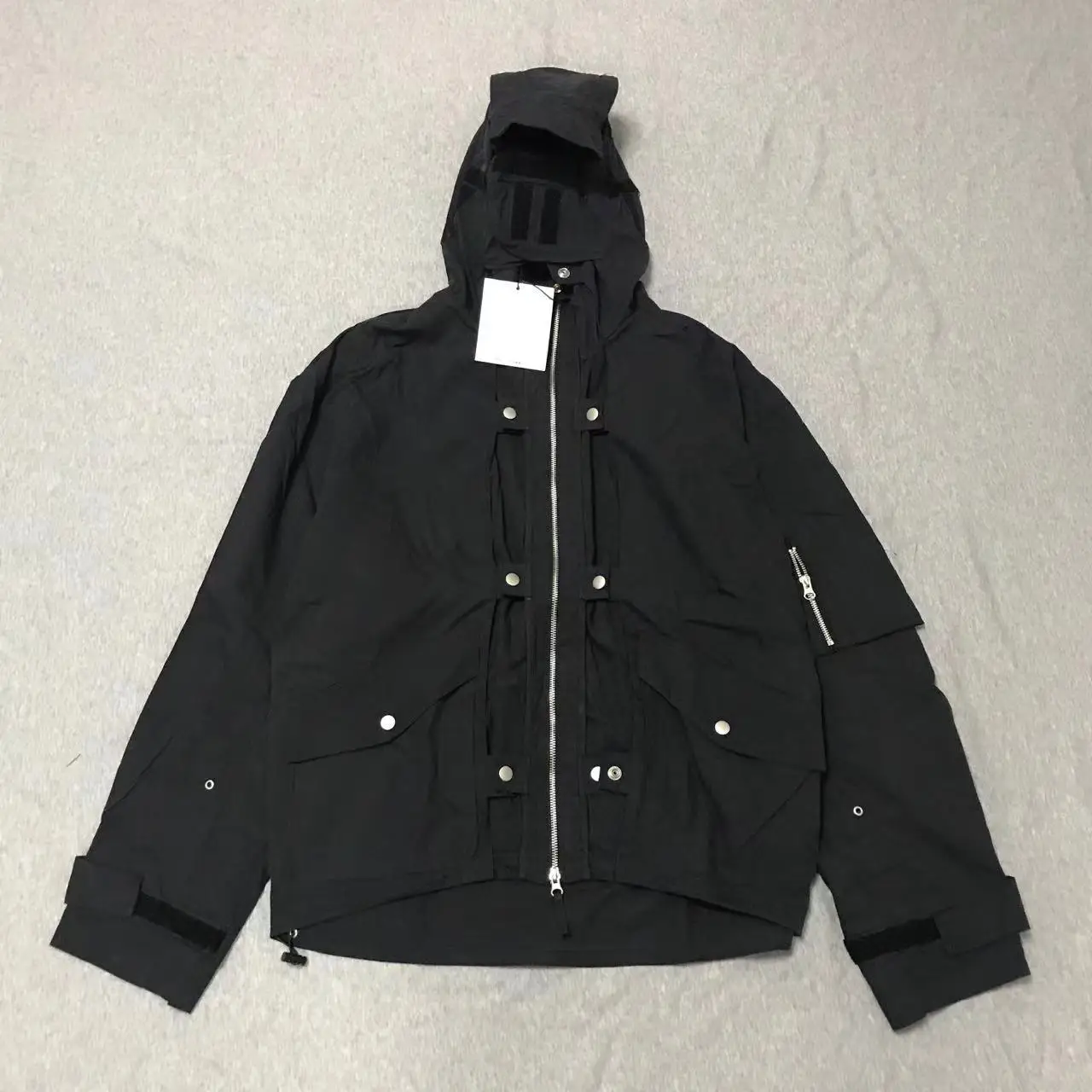 

Мужская ветрозащитная куртка с капюшоном, с несколькими карманами, #2023