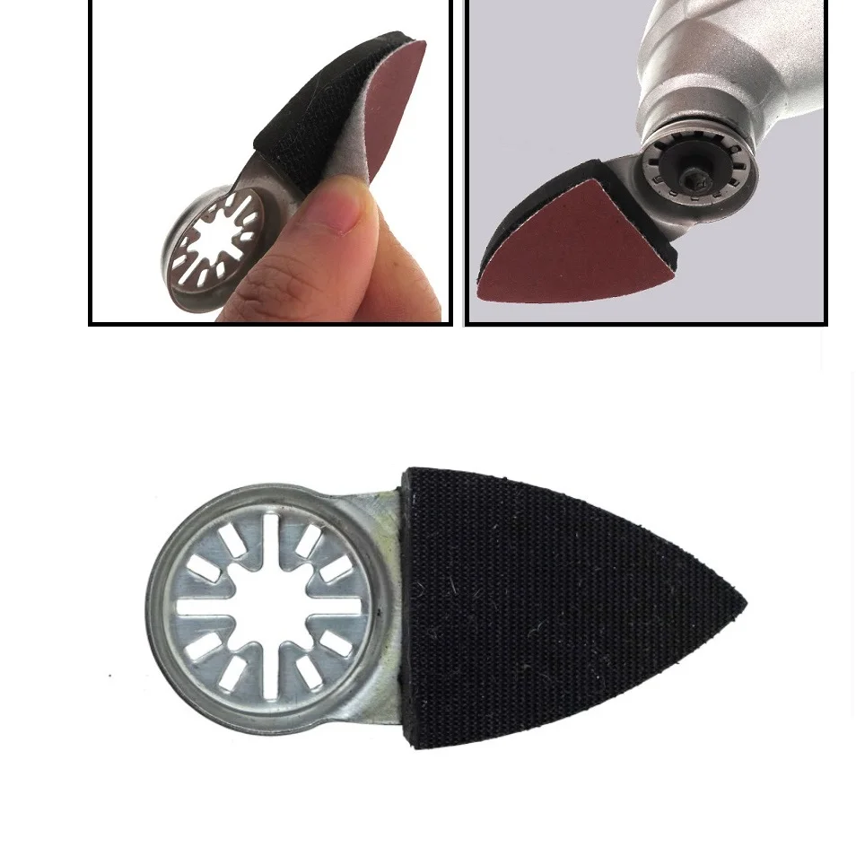 

38*86mm Triangle Oscillating Tool Sandpaper Sanding Disc Hook & Loop Finger Pad Abrasive Angle Grinder For Grinding Power Tool