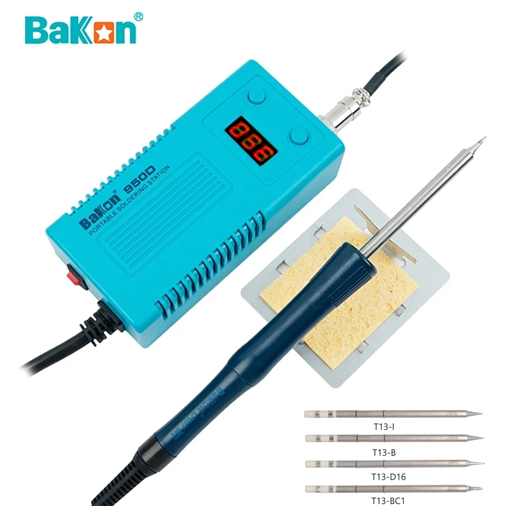 

BAKON 75W 950D electric soldering iron portable digital display constant temperature soldering station anti-static T13 tip US EU