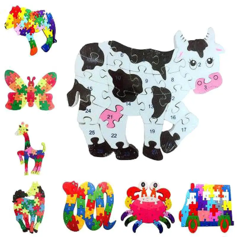 

Kids Winding Animal Puzzle Toys Children Wooden Snail Giraff Puzzle Toy Child Early Educational Toys Kids New 26 Letters Puzzles