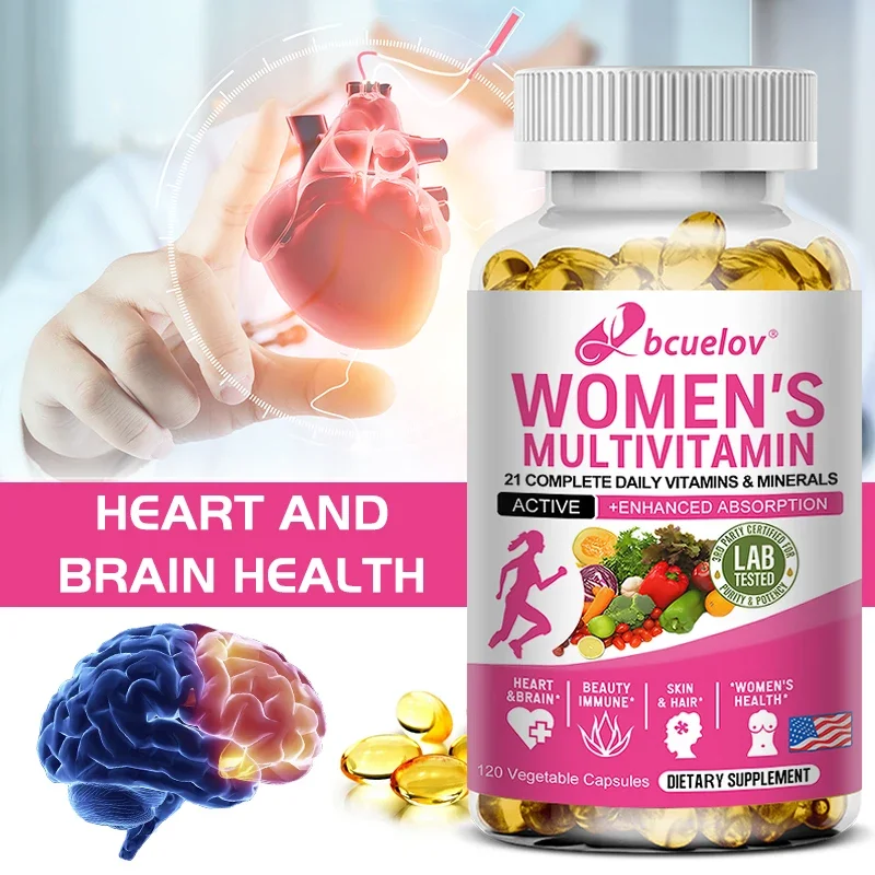

Women's Multivitamin Capsules - Daily Vitamin & Mineral Supplement - Heart, Brain, Immune, Digestive Support for Women's Health