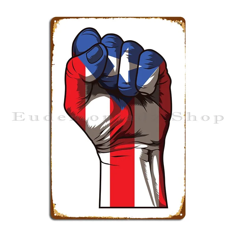 

Приподнятый кулак Boricua, металлическая фотография стен, таблички, печать кинотеатра, жестяной знак, плакат