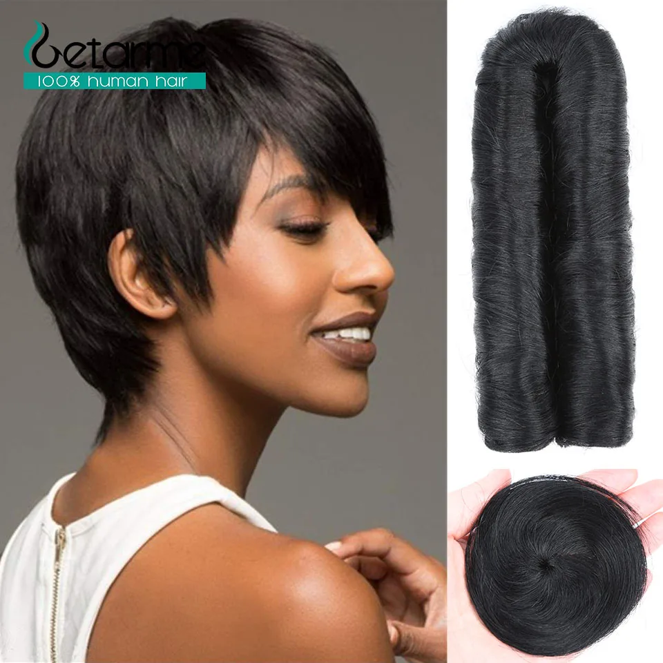 Пряди с застежкой человеческие волосы пряпряди бразильские цвет 1 Короткие