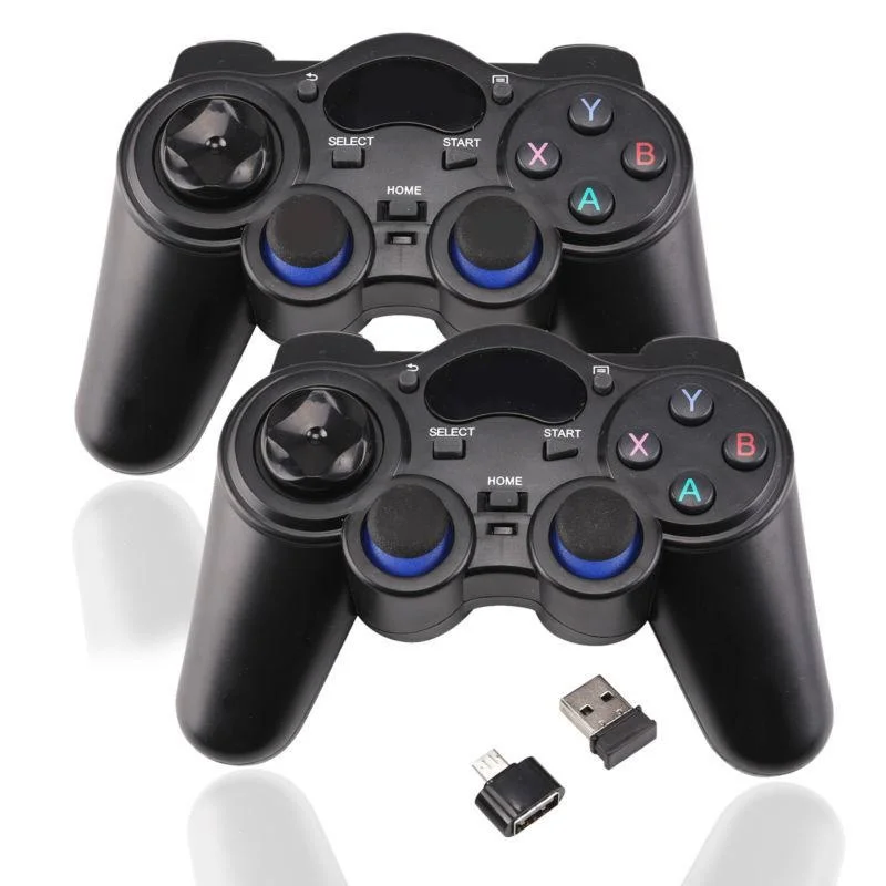 

2 sztuk bezprzewodowy pad do gier 2.4G bezprzewodowy kontroler do gier Gamepad Joystick do TV Box z androidem r60 Free shipping