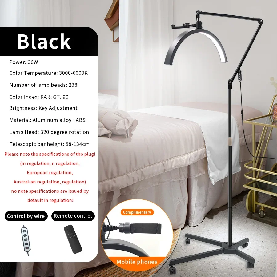 Лампа в форме полумесяца для ресниц с колесом 36 Вт световое кольцо фотосъемки