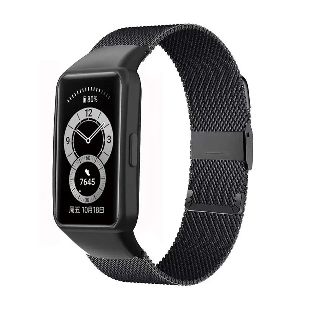 Stainless Steel Band Straps For Huawei Band 6 Wristband Bracelet Replacement Strap For Huawei Band 6 Pro/Honor 6 Metal Correa
