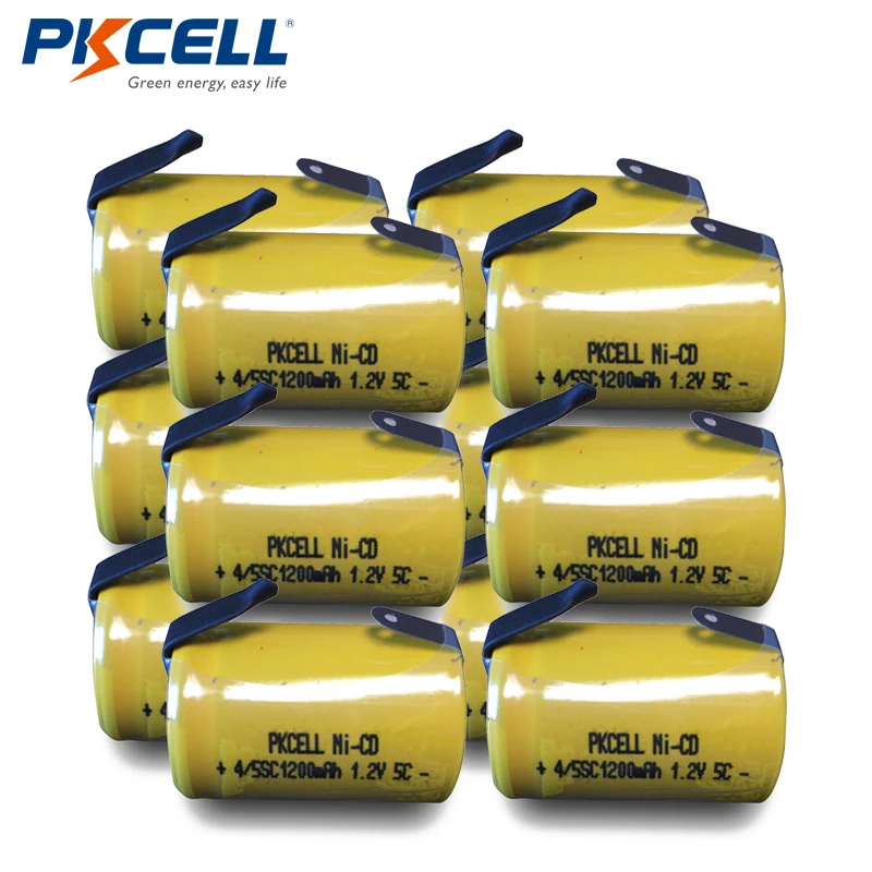 

12pcs PKCELL 4/5 SC batteria 4/5 SubC battery Rechargeable Battery 1.2V 1200mAh Ni-Cd 4/5SC Batteries