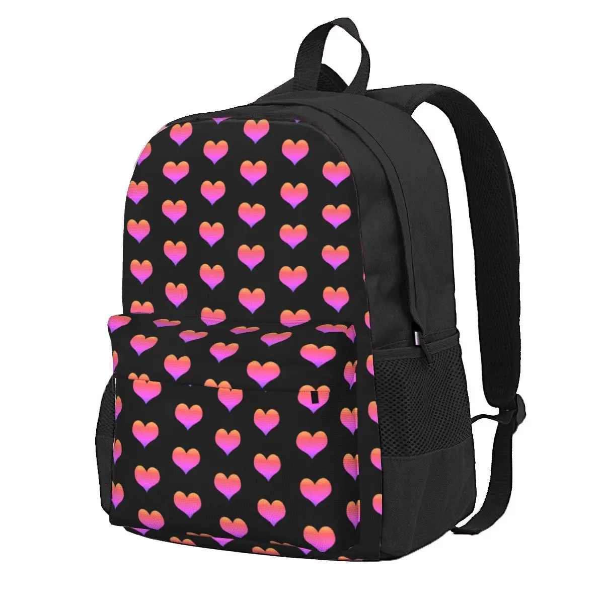 

Рюкзак с принтом в виде розовых сердец, прочные рюкзаки для девочек на День святого Валентина, Полиэстеровые забавные школьные ранцы, походный рюкзак на заказ