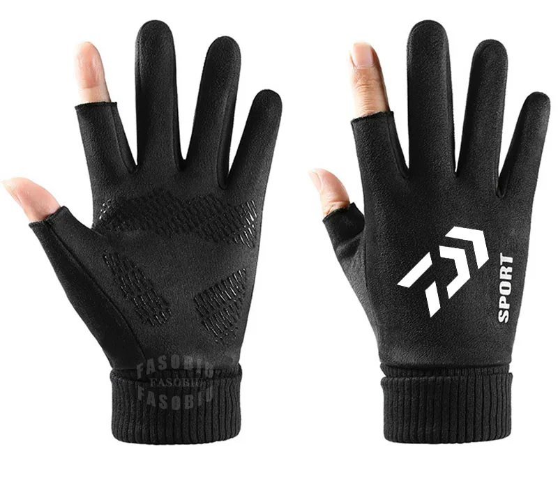 

Зимние мужские перчатки Daiwa для рыбалки на открытом воздухе, теплые Нескользящие ветрозащитные перчатки с закрытыми пальцами для сенсорног...