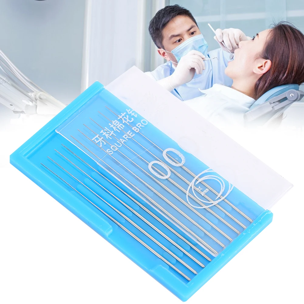 10Pcs/Set Of Dental Root Canal Irrigation Needles Stainless Steel Root Canal Needles Pulp Extraction Needles Dental Pulp Needles