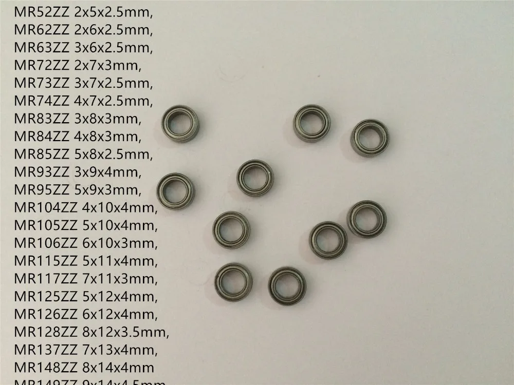 

10pcs MR52ZZ MR128ZZ Miniature Model Bearing Metal Shielded Ball Bearings MR74 4x7x2.5mm MR63 MR128 Miniature Ball Bearings