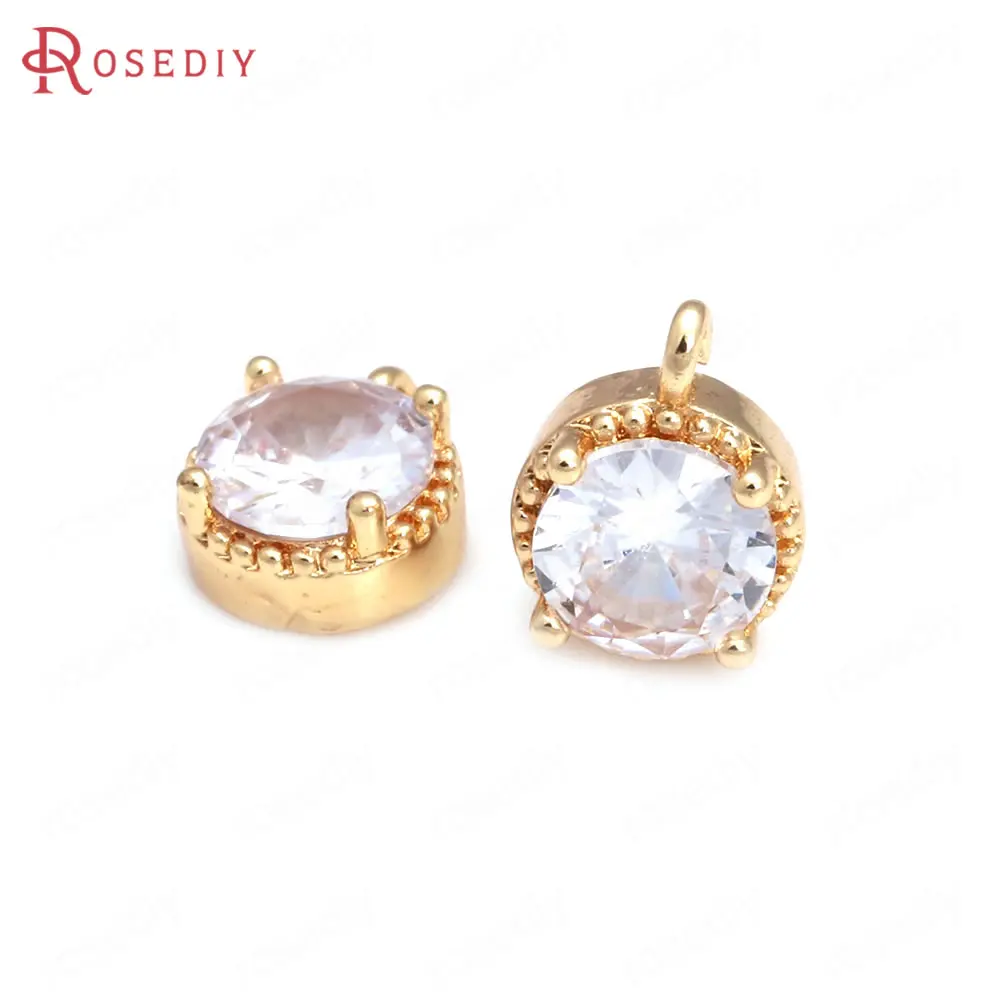 

Круглые Подвески из латуни и циркония, 24 К, цвета шампанского