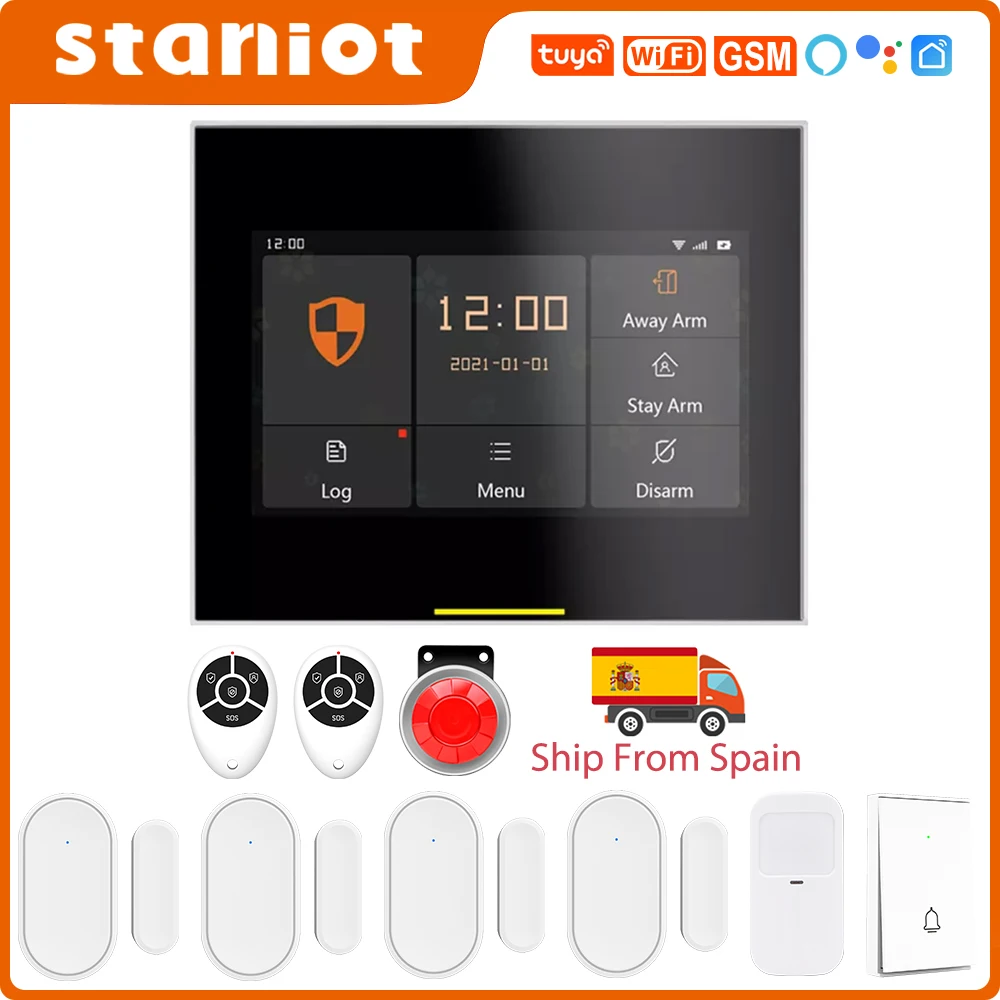 Беспроводная домашняя сигнализация Staniot 433 МГц Wi-Fi GSM поддержка приложений IOS и