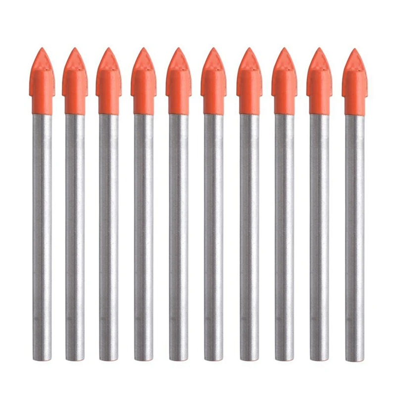 

10 Pieces 6MM Glass And Tile Drill Bits Set Carbide Drilling Tool
