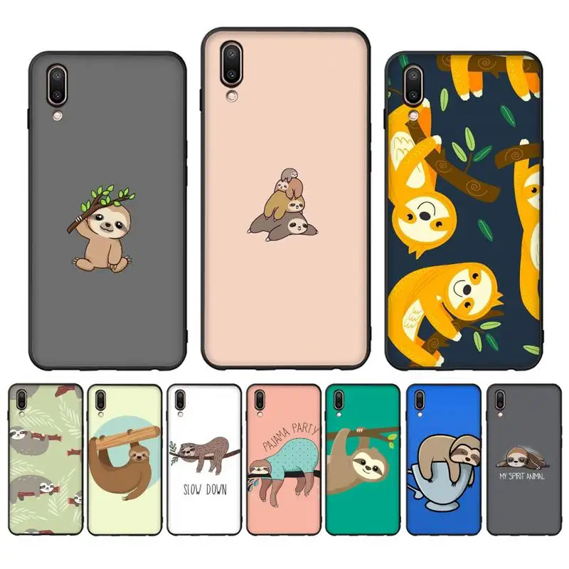 

Cute Sloth Phone Case for Vivo Y91C Y11 17 19 17 67 81 Oppo A9 2020 Realme c3