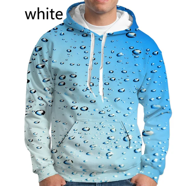 Men/women Fashion 3D Raindrop Printed Hoodie Casual Sweatshirt