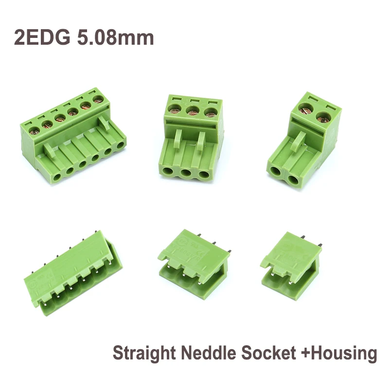

5 компл. 2EDG 5,08 мм KF2EDGK PCB винтовой разъем прямой разъем + разъем для корпуса 2-контактный клеммный блок 2PIN-10PIN