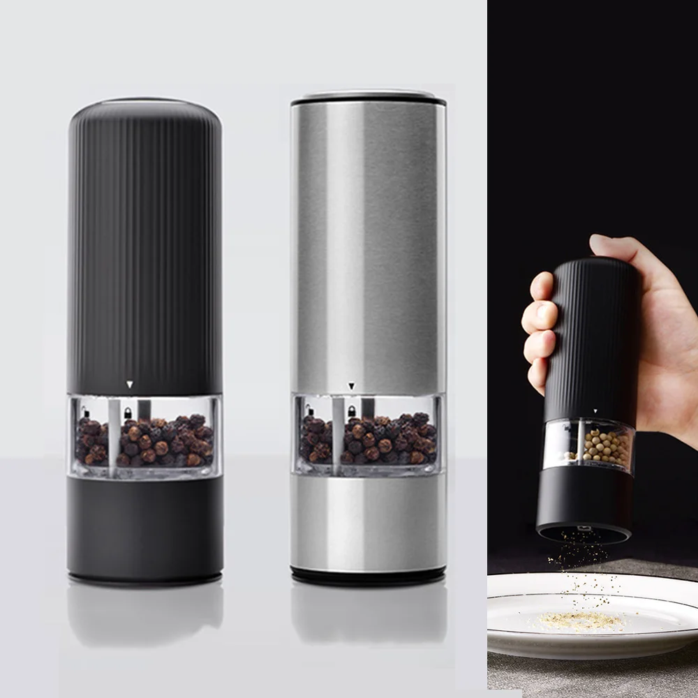 

Viboelos Electric Salt and Pepper Grinder Set Battery Operated Pepper and Salt Mill Automatic Wireless Grinder Kitchen Gadgets