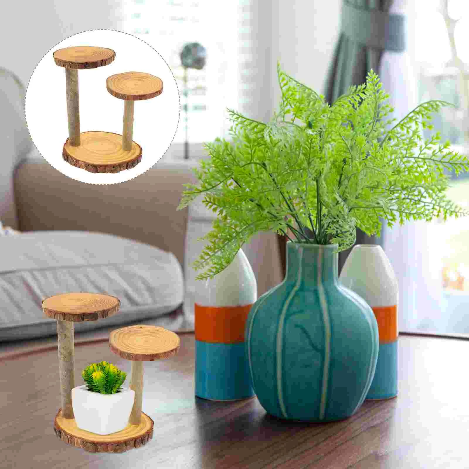 

Solid Wood Storage Rack Wooden Cake Stands Flowerpot Displaying Shelf Potted Support Decorative Holder Balcony planter