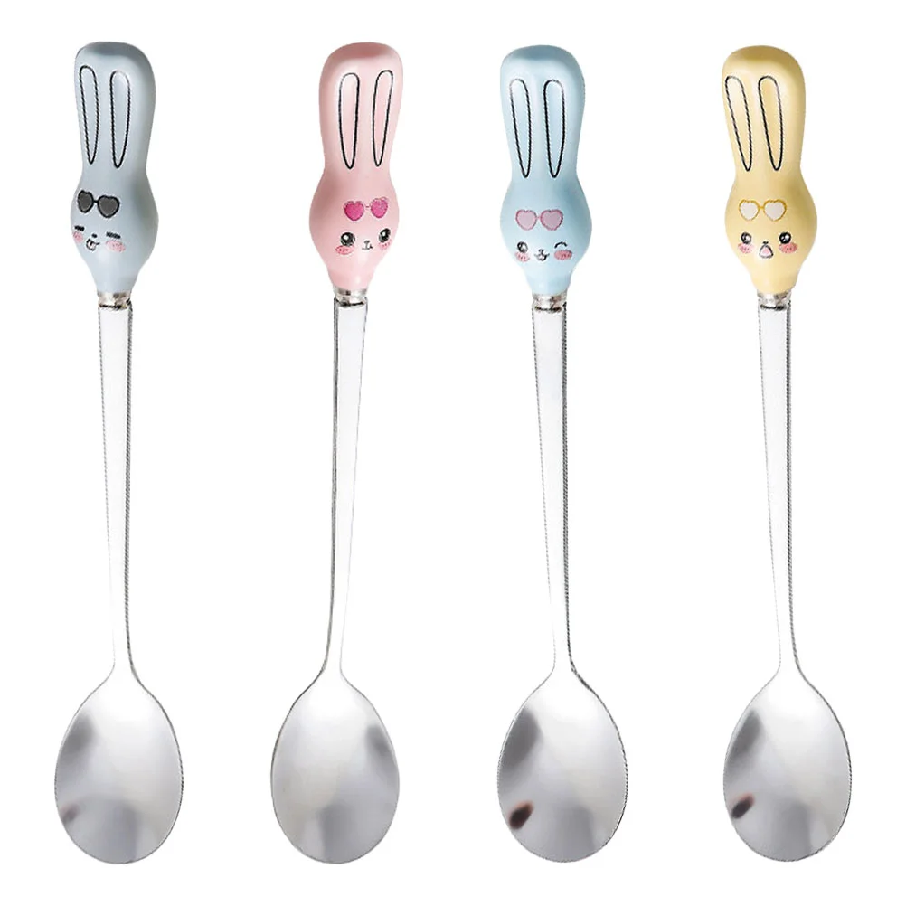 

4Pcs Spoon Mixing Spoons Honey Spoons Dining Spoons Basting Spoon Serving Spoons Table Spoon