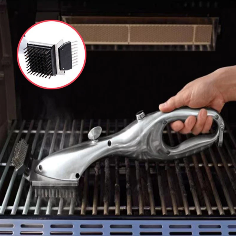 

Barbecue Grill Cleaning Brush BBQ Tools Cleaner Scraper Portable Steam Cleaning Brushes Kitchen Gadget Grill Stain Removal Brush