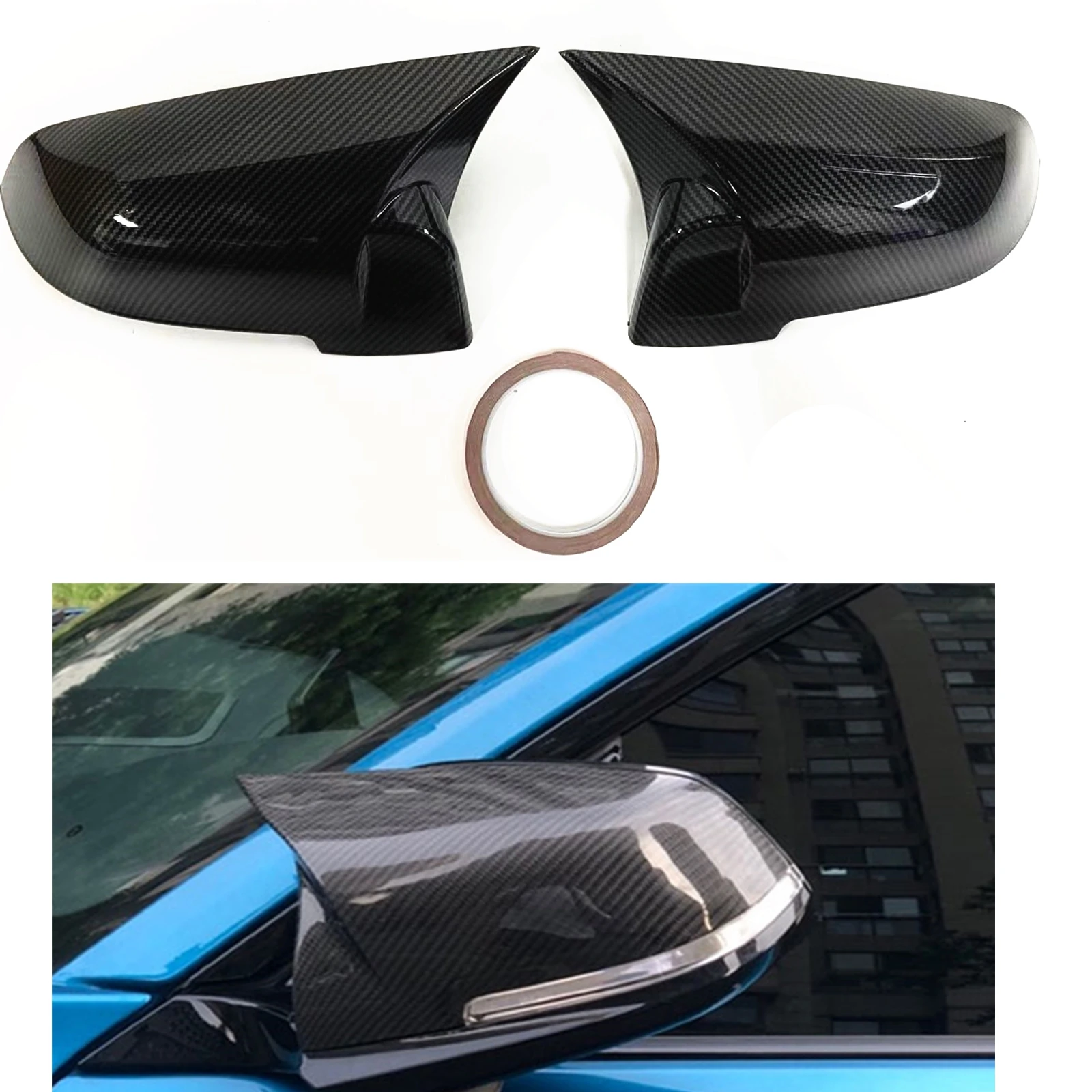 

Чехол на зеркало для BMW F10 2014-2019, автомобильный с оригинальным светом, узор из углеродного волокна, наружная боковая крышка заднего вида, задняя крышка